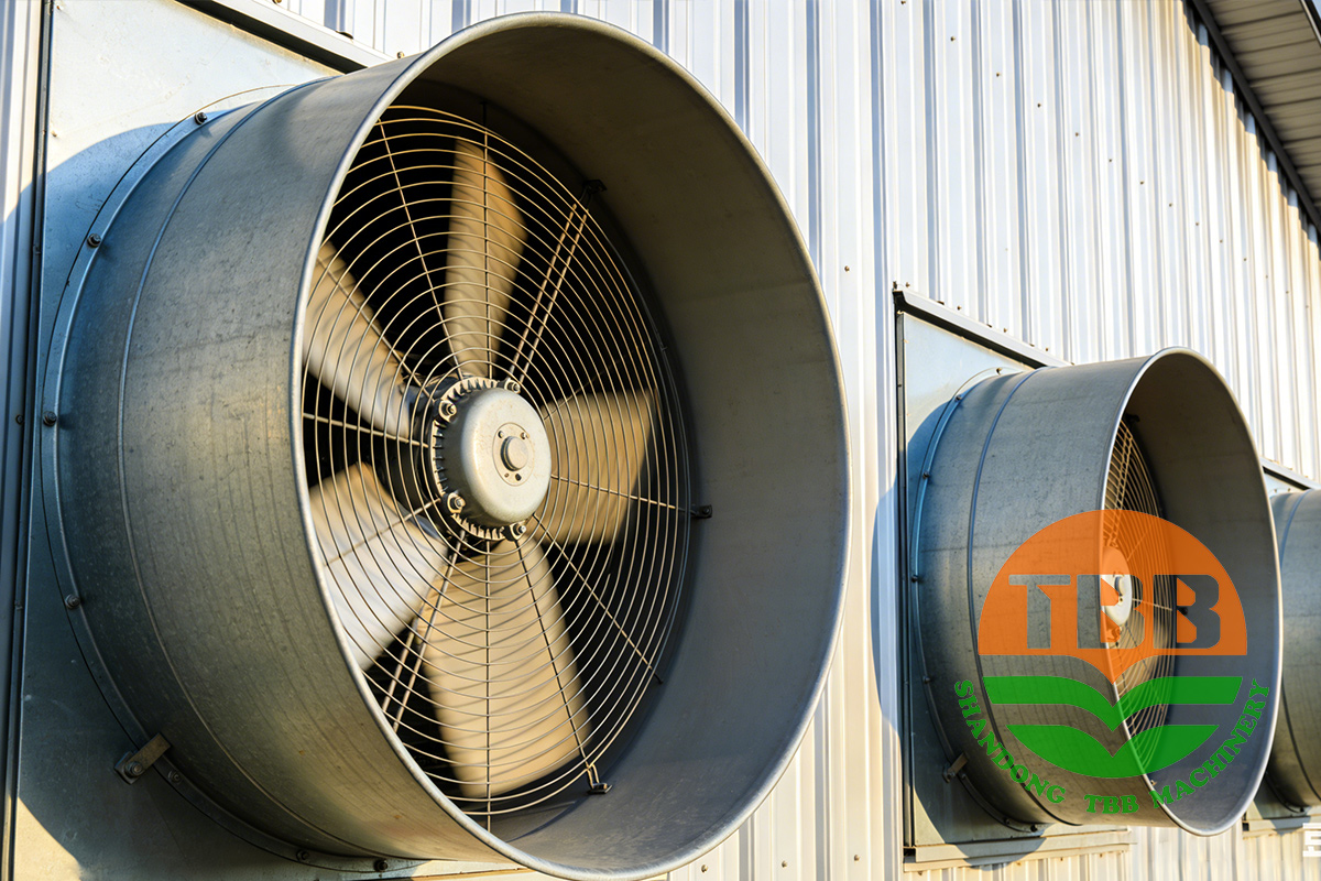 Modern automated poultry farm with ventilation system